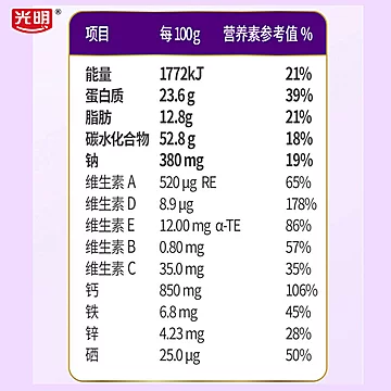 光明优加舒睡成人全家营养配方0蔗糖奶粉[29元优惠券]-寻折猪