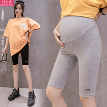 Pregnant womens safety pants Anti-light pregnant womens pants Summer light five-point leggings high waist support belly insurance shorts