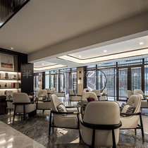 New Chinese-style sales office negotiation table and chair combination marketing center reception desk chair one table and four chairs furniture customization