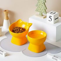 Ceramic cat bowl dog bowl cat feed food products to protect cervical vertebrate slope high-foot cat food bowl