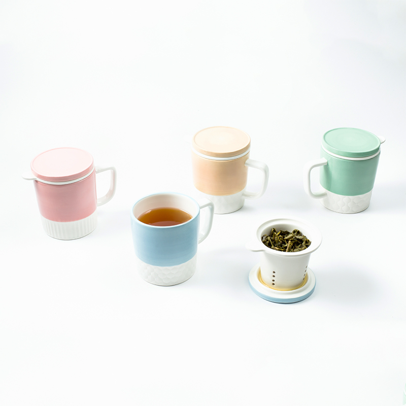 Good nest ceramic cup high - capacity contracted Nordic style mark cup with cover every separation tea tea tea cups