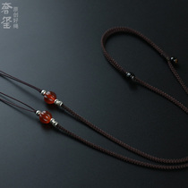 Sky Pearl cross the rope Lock Bones Chain Sub men and women Pendant Pendant Hanging neck Hand Woven South Red Honey Wax Pure Silver Necklace Rope