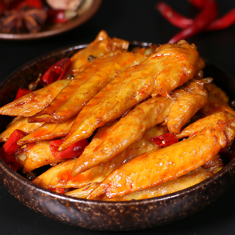 蜀九味麻辣香卤鸡尖四川特产鸡翅尖特色小吃(热品库)
