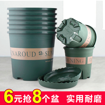 Plastic Flower Pot Short Fat Gallon green Roof Season Multi Meat Basin Thickened breathable control Root Flower Pot Balcony Home Big Caliber