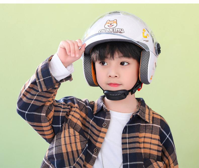 儿童头盔女电瓶车电动车女男四季夏季小孩小学生女孩摩托车帽