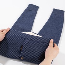Autumn Winter Boy Warm Pants Plus Suede Thickened kneecap High waist wearing cotton pants Children without bone beating bottom wool pants 170
