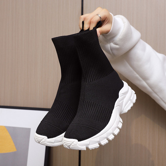 High-top elastic socks shoes for women 2025 spring and autumn knitted socks boots Korean versatile casual breathable sports short boots
High-top elastic socks shoes for women 2025 spring and autumn knitted socks boots Korean versatile casual breathable sports short boots