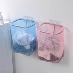 Dirty clothes basket household mesh dirty clothes laundry basket large toy storage wall-mounted organizing basket debris basket storage basket