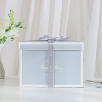 Nordic birthday cake box packaging carton batch 6 8 10 12 Inch Single layer square net red custom hair