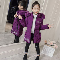 Winter childrens clothing girl baby girl with cap down cotton clothes little girl thickened warm and cold proof padded jacket cotton padded jacket