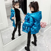 Girl Winter Clothing Plus Suede Thickened Cotton Coat 2022 New Korean Version Coat Little Girl Cotton Padded Jacket Children Down Cotton Clothing Tide