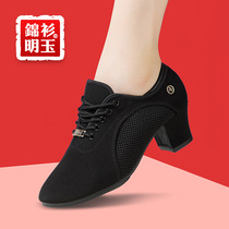 Dance Shoes Medium-high Heel Soft Bottom Body Training Shoes Middle Aged Square Dance Shoes Dancing Shoes Latin Dance Shoes Women Single Shoes