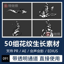 Pr Ae Flower Pattern Flowers Growth Animation Video Special Effects Material Transparent Channel Edius Will Sound Film