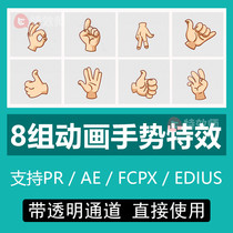PR AE Animation Gesture Special Effects Video Material Template Transparent Channel Edius Will Sound