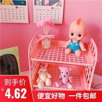 Color minimalist desk Desktop finishing frame Students Dormitory Fold Hollowed-out Shelving Shelf Skin Care Products Containing Shelf