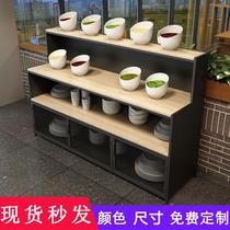 Self-Service string incense hot pot restaurant seasoning table retro side cabinet barbecue seasoning sauce Table restaurant counter