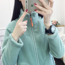 Thickened warm two-sided velvet fleece jacket female autumn and winter coral fleece fleece male fleece fleece jacket