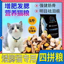 The dwarf Mankikang cat special cat cat full stage cat grain freezing dry four staple grain 5 pounds of common hair gain weight