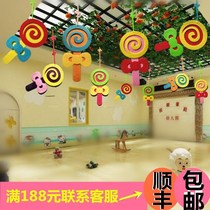 Nursery Area Partition Hanging accessories Ceiling Hanging air hanging decoration class Ring Creation Interior decoration Classroom Placement