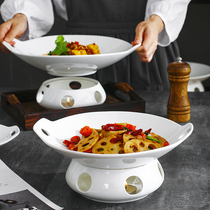 Candle Heated Cutlery Hotel Cutlery Dry Pan Candle Alcohol Insulation Heated Fish Pan Round Plum Stove Ceramic Heat