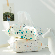 Terrazzo hipster waterproof fabric paper set Tissue Bag car tissue box set toilet paper bag paper box