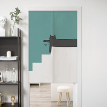 Abstract cat simple cartoon fabric door curtain home bedroom windshield curtain kitchen curtain toilet partition curtain