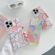 New marble textured apple 13promax mobile phone shell creative magica apply iPhone12 tide card women