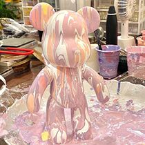 Net Red Violent Bear Fluid Painting Bear Handmade Diy White Blank Homemade Material Bag Children Fine Art Liquid Graffiti Doll