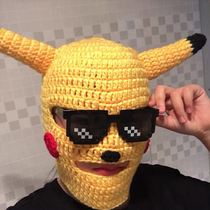 Pikachu green head fish headsets Scary Green Leather New Photo Freaking People Birthday Party Hilarious Big Popeng Horse Lovewear