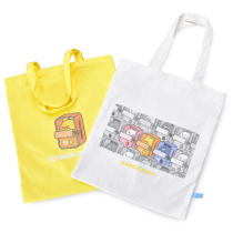 Cute cartoon girl shopping with canvas bag creative eco-friendly bag set as cotton cloth handbag sails cloth bag shopping bag