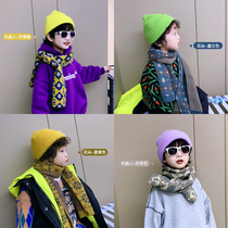 Childrens autumn and winter thickened knitted wool collar wild middle and large childrens Korean version of mens and womens childrens winter warm scarf