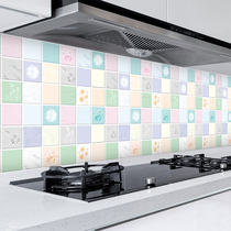 Kitchen self-adhesive anti-oil sticker waterproof smoke fireproof high temperature resistant range hood wall paper cabinet hearth back wall with wall sticker