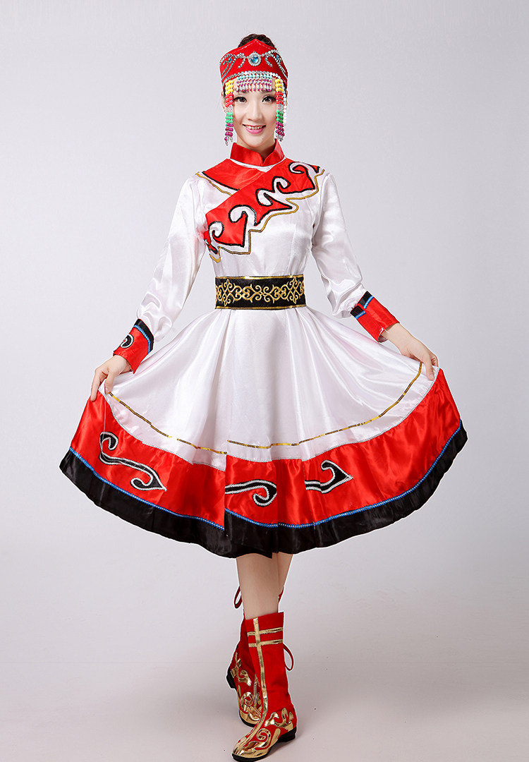 衣服蒙古族蒙族夏季服装裙子女蒙古演出新款风舞蹈现代民族成人女