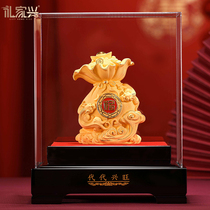 Hospitality Poly Basin Chinese Style Pendulum suede Cashmere Sand Gold Handicraft Home Living Room Wine Cabinet Adornment New Residence Gijo Relocation