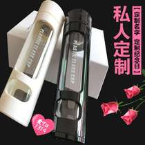 Creative Glass Cup Lovers WATER GLASSES A PAIR OF KOREAN VERSIONS FRESHENER BRIEF PLASTIC BOGLASS FEMALE PORTABLE TRENDY LETTERING CUPS