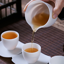 DECLEOR new white porcelain tea set set of sheep fat jade bowl home set gift Chinese style high end bubble teapot