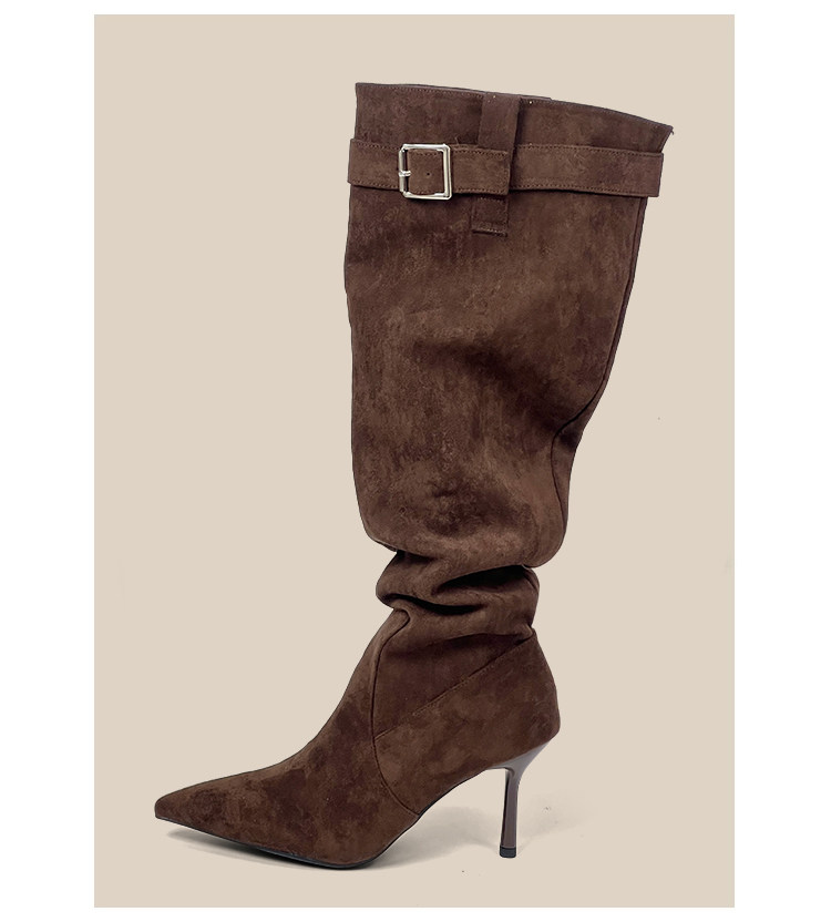 Западные Boots dolin collection-x尖头长筒高跟靴气质御姐风秋冬堆堆高筒靴细跟