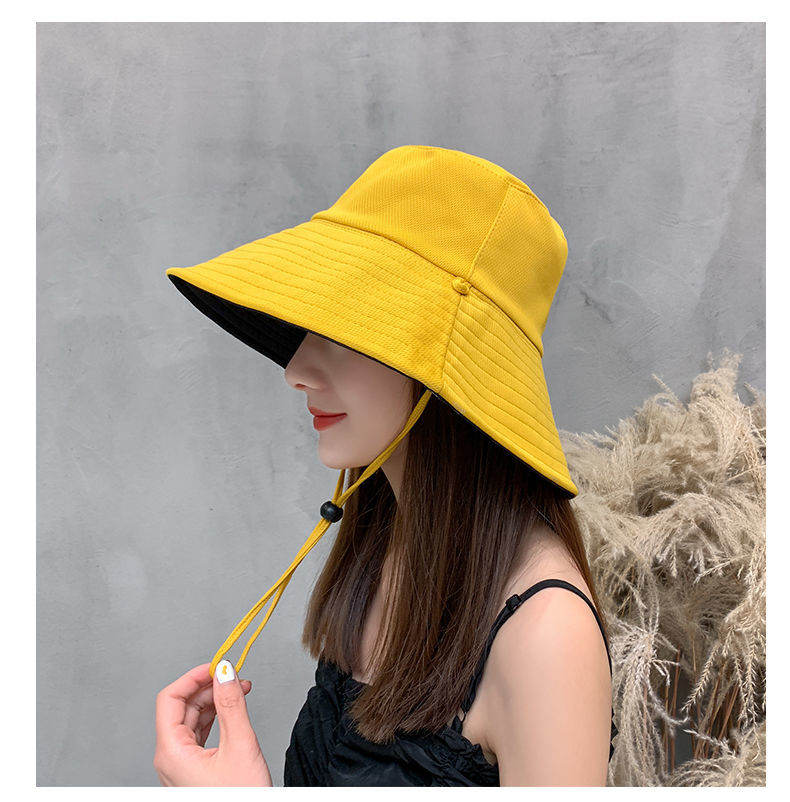 渔夫帽女夏季韩版潮日系双面遮脸防紫外线帽