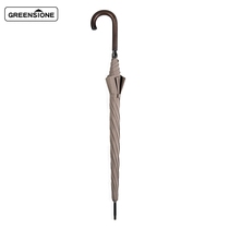 Greenstone vintage long handle umbrella gentleman business automatic long handle curved handle straight rod umbrella wooden British umbrella