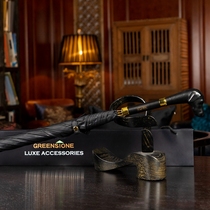 British gentleman handmade dog head wooden handle long handle umbrellas personality light luxury men and women gifts retro oversized straight umbrella