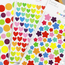 Love stars and dots cute color stickers growth commemorative manual cartoon stickers DIY album decorative material