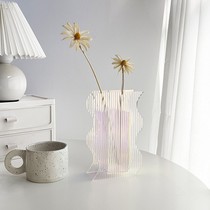 Nordic in Acrylic Clean Wave Art Vase Fittings Living Room with Flower Desktop Home Decorations