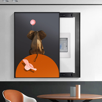 Electric meter box decorative painting vertical non-perforated elephant electric gate box shielding box distribution box high power main switch box hanging picture