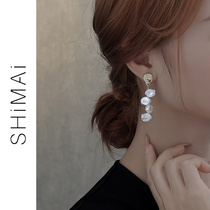 Baroque Imitation Pearl Earrings Woman summer temperament personality Face Slim Earrings 925 Silver Pin 100 Hitch Suear Accessories