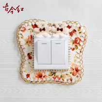Cloth Art Switch Trim Wall Sticker Home Socket Sticker Shield Self-adhesive light switch minimalist modern creative protective sheath