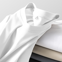 Liquid ammonia long suede ice silk light cotton t-shirt male summer casual pure color short sleeve beat undershirt man pure cotton compassionate white