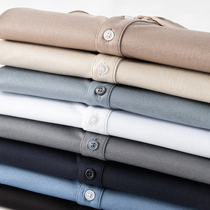 Mercerized liquid ammonia short sleeve t-shirt male long suede pure cotton flap collar compassionate summer pure color Young hit bottom Polo shirt half sleeve