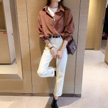  Corduroy shirt 2020 autumn and winter new retro Hong Kong style design sense niche top thickened stacked shirt jacket