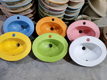 Kindergarten children embedded under the table basin Ceramic color Taichung basin Small size washbasin children sink table