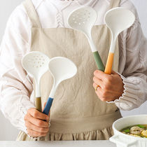 Ceramic soup spoon large long handle hot pot kitchen home kitchen soup soup spoon leakage spoon hot pot spoon